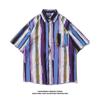 Camisa Floral Hawaiana Tailandesa para Hombre Verano Delgado Estilo Hong Kong Ins Tendencia Marca Trendy Guapo Casual Moderna Top de Media Manga
