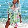 Camisa informal de verano 3D para mujer, nueva, tipo cárdigan, tipo bikini, con estampado de grafiti en 3D, para playa
