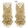 Extensões de Cabelo Sintético Estilo Europeu e Americano, 16 Presilhas, Conjunto de 7 Peças para Mulheres, Fibra de Alta Temperatura, Presilhas de Cabelo Longo Cacheado, Estilo Europeu e Americano