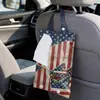 Bandera del Día de la Independencia de EE. UU. Caja de Pañuelos Accesorios para Coche Caja de Pañuelos para Colgar en el Respaldo del Asiento del Coche Caja de Pañuelos de Dibujos Animados