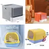 Arenero grande completamente cerrado con puerta Inodoro para gatos a prueba de olores Arenero de tapa abatible de tres capas Suministros para mascotas gatos