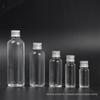 Frasco Plástico Transparente de 100ml com Tampa de Alumínio, Frasco Dosador de Óleo Essencial PET, Frasco Selado com Tampa de Alumínio, Frasco Vazio para Embalagem de Água Cosmética