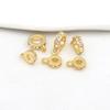 Espaçador de Conta Única Banhado a Ouro 14K com Zircônia Incrustada para Preservação da Cor Banhado a Ouro Real 18K Acessório DIY Artesanal Tridimensional C24