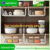Cesta suspensa sob o armário Cesta suspensa Suporte de armazenamento de cozinha Cesta de armazenamento diverso sob a divisória da mesa Dormitório Suporte de armazenamento de ferro para mesa