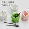 Porta Plumas de Arte para Uñas de Dibujos Animados, Decoración de Escritorio, Almacenamiento de Cabezal de Lijado, Cuenco de Burbujas de Boca Grande, Cerdo, Conejo, Relleno de Rana