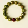 Pulsera Natural de Sándalo Verde para Hombres, Cuentas de Meditación, Año del Caballo, Doce Signos del Zodíaco, Pulsera de Palo de Rosa, Regalo de Año Nuevo