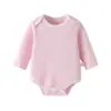 Macacão de Bebê Transfronteiriço para Primavera e Outono, Macacão Triângulo de Manga Curta para Engatinhar para Meninos e Meninas, Body de Algodão para Meninas de 0 a 1 Ano