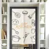 Cortina de tela para puerta al por mayor para partición de cocina y baño, cortina decorativa para el hogar, media cortina impresa sin taladro