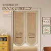 Cortina de Puerta de Dibujos Animados Simple para Dormitorio, Salón de Té en Casa, Cortina Divisoria de Privacidad, Cortina de Puerta para Baño sin Perforaciones