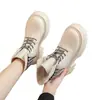 Botines estilo británico Martin para mujer, nueva colección otoño/invierno 2026, modernos y populares, botines de algodón con forro polar, suela gruesa, que aumentan la altura, botines cortos para mujeres petite