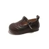 Sapatos Infantis Novo Estilo Primavera e Outono 2026 Sapatos Elegantes de Renda para Meninas Simples e Elegantes Estilo Academia Sapatos de Couro de Solado Macio Britânicos