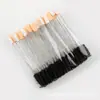 Pincel de sombra multiuso, pincel de cílios com cabo de cristal, pincel de maquiagem espiral, aplicador de esponja de látex com duas pontas, ferramenta de beleza portátil