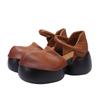 Guangzhou Huigu 2025 Primavera y Verano Zapatos Nuevos Moda Femenina Zapatos con Agujeros Versátiles Zapatos de Piel de Vaca Retro para Mujer Estilo Pequeño