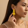 Pendientes de verano de estilo dopamina transfronterizos europeos y americanos, con moño redondo y múltiples capas, versátiles y elegantes, pendientes ovalados coloridos exagerados