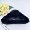 Grampo de Cabelo Garra Grande Peixe-Espinha de Peixe Triângulo 14 cm Acessórios de Penteado para Cabeça Inteira com Franja de Pelo de Raposa Lado Traseiro da Cabeça
