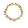 Pulseira de Citrino Natural Pulseira de Quartzo Rosa Natural Genuíno Pixiu Pedra da Lua Cristal Design Pulseira Citrino