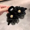 Novo Prendedor de Cabelo Preto com Flor de Renda Estilo Francês, Presilha Tiburón Versátil de Pérola de Luxo Leve, Acessório de Cabelo Pente de Luxo para Mulheres