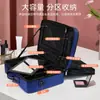 Bolsa cosmética portátil de gran capacidad con espejo, bolsa de almacenamiento de herramientas para artistas del tatuaje y manicuristas, bolsa con compartimentos extraíbles, impermeable