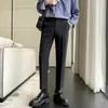 Pantalones Vaqueros Pequeños para Hombre Estilo Frío Pantalones Vaqueros Pequeños de Calle Fried Street para Hombre Rectos Casuales Combinan con Todo Ajustados de Pierna Alta Trendy de Instagram