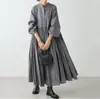 Vestido Outono Estilo Japonês 2026 Nova Versão Coreana Solto Plus Size Plissado Rodado