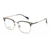 65009 Gafas de Titanio Ultraligeras con Montura Cuadrada Browline, Se Pueden Montar Lentes Graduados, Monturas de Gafas de Negocios de Alta Gama para Hombre