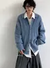 Cárdigan Suéter Abrigo de Punto Japonés Neutro con Solapas Silueta Cityboy Holgada para Hombres y Mujeres Ropa de Abrigo
