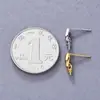 Pendientes de botón de plata de ley S925 con baño de oro de 18 quilates y perla, Accesorios para pendientes versión dorada gruesa, Colgantes para pendientes, Componentes de joyería