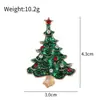 Broches de Árbol de Navidad de Aleación con Pedrería de Venta Caliente Transfronteriza en Varios Colores, Accesorios Navideños de Moda y Versátiles, Venta al por Mayor de Fabricantes
