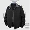 Chaqueta de Hombre con Cuello de Solapa, Abrigo Casual Versátil, Moda de Primavera y Otoño, Ropa Holgada de Moda para Hombre, Tejido Duradero a Prueba de Viento
