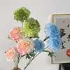 Nueva Flor Artificial Tres Cabezas Dragón Carpa Koi Peonía Decoración de Boda Flor de Seda Adornos de Decoración para el Hogar Flor de Peonía Koi