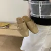 Pantuflas tipo Mary Jane Planas de Suela Suave con Punta Cerrada, Sandalias Elegantes de Tacón Bajo Estilo Nuevo 2026 para Combinar con Vestidos, Medias Pantuflas de Moda