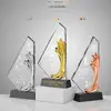 Nuevo Trofeo de Cristal Metálico Personalizado Campeón de Ventas Mensual Trimestral Premio de Reconocimiento Medalla de Cristal Personalizada