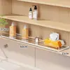 Estante de pared sin taladro para organizar y almacenar artículos en dormitorios, almacenamiento junto a la cama, organizador acrílico de libros y papelería para estudiantes