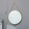 Espejo Redondo Minimalista Nórdico de Pared, Espejo de Maquillaje de Pared para el Hogar, Espejo de Baño, Espejo de Tocador de Lujo Ligero