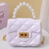 Bolso Bandolera Nuevo Estilo para Niñas, Billetera de Monedas con Cadena, Bolso de Mano de Perlas para Niñas, Minibolso de Gelatina Dopamina al por Mayor