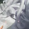 Pez Koi Patrón Oscuro de Ola Tela de Gasa Primavera Otoño Patrón Antiguo Flor Quemada Tela Hanfu Falda de Cara de Caballo Tela de Organza Dao