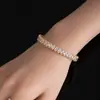 Pulsera Abierta de Lujo de Alta Gama Transfronteriza Europea y Americana, Pulsera Sencilla y Versátil con Diamantes de una Sola Fila, Joyería Estilo Chica Popular