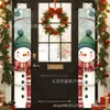 Banner de Porche de Muñeco de Nieve Navideño Parejas Colgantes de Puerta Principal de Invierno Adecuado para Decoración de Pared de Entrada de Jardín Navideño