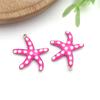 1 Pingente Pingente Aço Inoxidável Eletrogalvanizado a Vácuo Esmaltado Dupla Face Colorido Gota de Óleo Estrela do Mar Oceânica Acessórios de Joalheria DIY