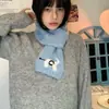 Lindo Elefantito Bufanda Azul Cruzada para Mujer, Nuevo Estilo Versátil para Otoño e Invierno, Bufanda Pequeña de Punto Cálida y a Prueba de Frío