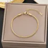 Centenas de Pulseiras Meichen Europeias e Americanas Ouro 18K Não Desbota Aço Titânio Femininas Simples e Versáteis Ins Personalizadas Moda Joias de Mão