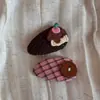 Novos Prendedores de Cabelo Geométricos em Forma de Coração com Laço Preto e Rosa para Crianças, Grampos de Cabelo Fofos e Versáteis para Combinar, Presilhas Laterais, Presilhas para Franja