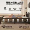 Cama plegable de acero y madera, cama individual para uso doméstico, cama para siestas de adultos, cama simple, cama doble, habitación de alquiler para dormitorio, cama de hierro forjado