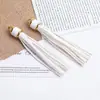 Colgante de Cuero Artificial con Borla Larga de 10 cm Accesorio para Joyería DIY Llavero con Campana Dorada Encanto para Bolso