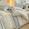 Juego de Ropa de Cama de Algodón Clase A Grado Madre-Bebé Juego de Tres Piezas Funda de Edredón Completamente de Algodón Sábana Bajera Sábana Plana Funda de Edredón Dormitorio Estudiantil