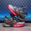 Zapatos para Niñas Malla Hebilla Giratoria Zapatos Infantiles 2026 Otoño Nuevos Zapatos Deportivos para Correr al por Mayor con Luces para Niños Pequeños