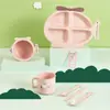 Juego de 6 Piezas de Vajilla Creativa para Niños, Platos Divididos, Tazones, Vasos, Cucharas, Tenedores, Palillos, Platos de Almuerzo para Jardín de Infancia, Varios Estilos