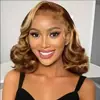 Peluca de Encaje Frontal de Nuevos Productos Transfronterizos Peluca de Cabello Corto Rizado de Encaje para Mujeres Africanas Fábrica de Tocados en stock