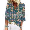 Estación independiente transfronteriza Temu primavera y verano nueva moda europea y americana para mujer impresión 3D casual cuello en V jersey camiseta de siete mangas
