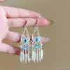 Aretes de Estilo Exótico de Venta Caliente Retro Literario Clásico Dignificado Ganchos para la Oreja Versátil Hueco Moda Borla Colgantes